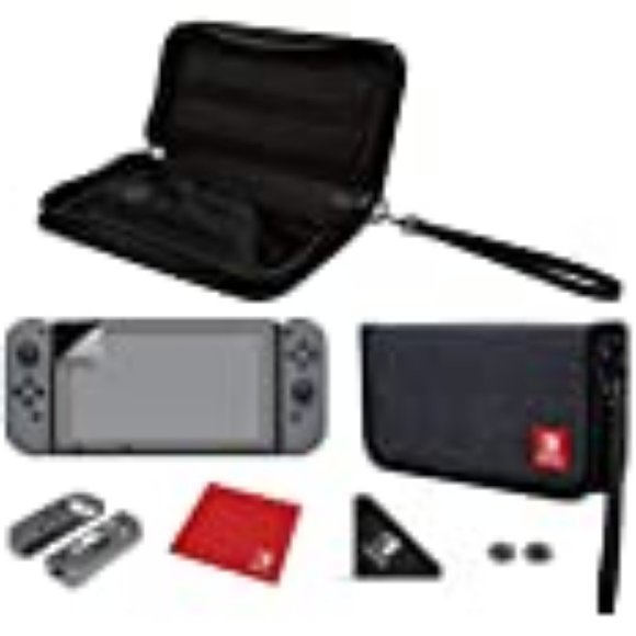 Nintendo Switch Starter Kit Travel Case, Joy Con Guards, Earbuds Grey Sealed New - Picture 3 of 12